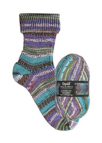 Opal Sockenwolle Hundertwasser Regen auf Regentag | Sockengarn 4-fädig | Strumpfwolle zum Stricken und Häkeln | 100g, 420m (2106) von Kurtenbach