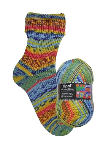 Opal Sockenwolle Hundertwasser | Sockengarn 4-fädig | Strumpfwolle zum Stricken und Häkeln | 100g, 420m (3200) von Kurtenbach