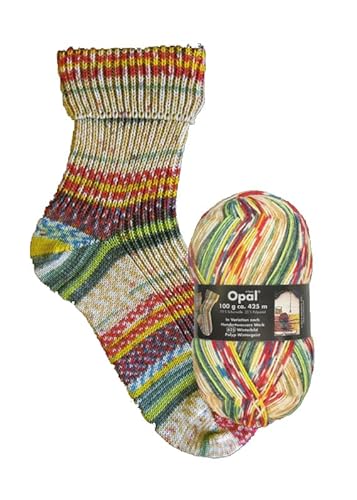 Opal Sockenwolle Hundertwasser Winterbild | Sockengarn 4-fädig | Strumpfwolle zum Stricken und Häkeln | 100g, 420m (2104) von Kurtenbach