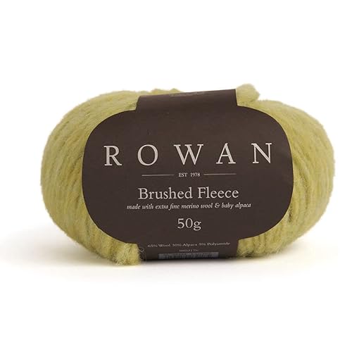 Rowan Brushed Fleece, flauschige Wolle gelb grün aus extrafeiner Merinowolle und Baby Alpaka, 50g | 65% Wolle, 30% Alpaka, 5% Polyamid (281 briar) von Kurtenbach