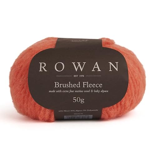 Rowan Brushed Fleece, flauschige Wolle orange aus extrafeiner Merinowolle und Baby Alpaka, 50g | 65% Wolle, 30% Alpaka, 5% Polyamid (282 ness) von Kurtenbach