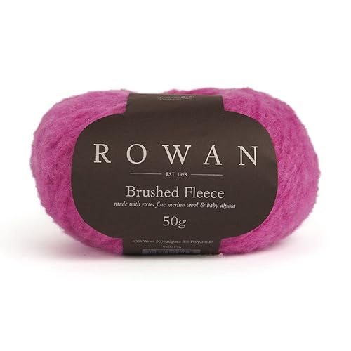 Rowan Brushed Fleece, flauschige Wolle pink aus extrafeiner Merinowolle und Baby Alpaka, 50g | 65% Wolle, 30% Alpaka, 5% Polyamid (284 coraline) von Kurtenbach