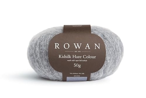 Rowan Kidsilk Haze Colour, Lacegarn Farbverlauf grau, Seide Superkid Mohair, feine Wolle zum stricken und häkeln, 50g | 70% Mohair 30% Seide (03 pebble) von Kurtenbach
