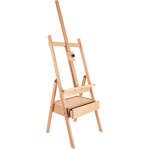 Kurtzy 190cm Atelierstaffelei Staffelei Holz H-Form Staffelei Koffer mit Box – Feldstaffelei Verstellbar – Easel for Artist Kofferstaffelei Faltbar Leinwand Halter Buchenholz Stabil, Gemälde&Portraits von Kurtzy