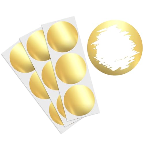 50 Rubbelaufkleber gold glänzend rund 5 cm ⌀ - Gold metallic Scratch Off Sticker von KuschelICH