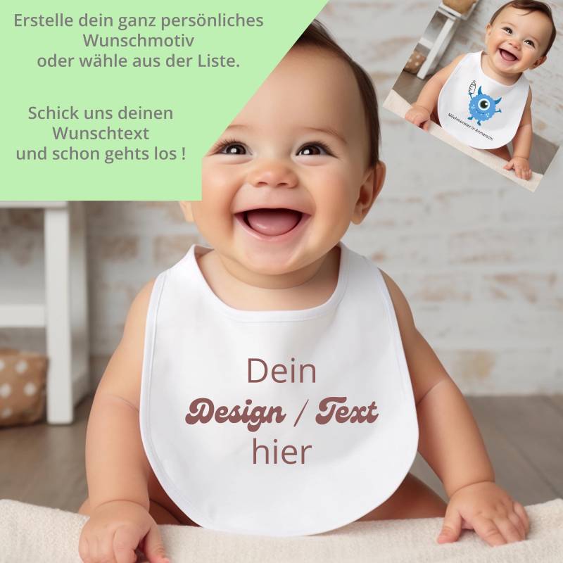 Baby Bio Lätzchen Personalisiert Mit Eigenem Motiv Und/Oder Namen von Kuschelnestshop