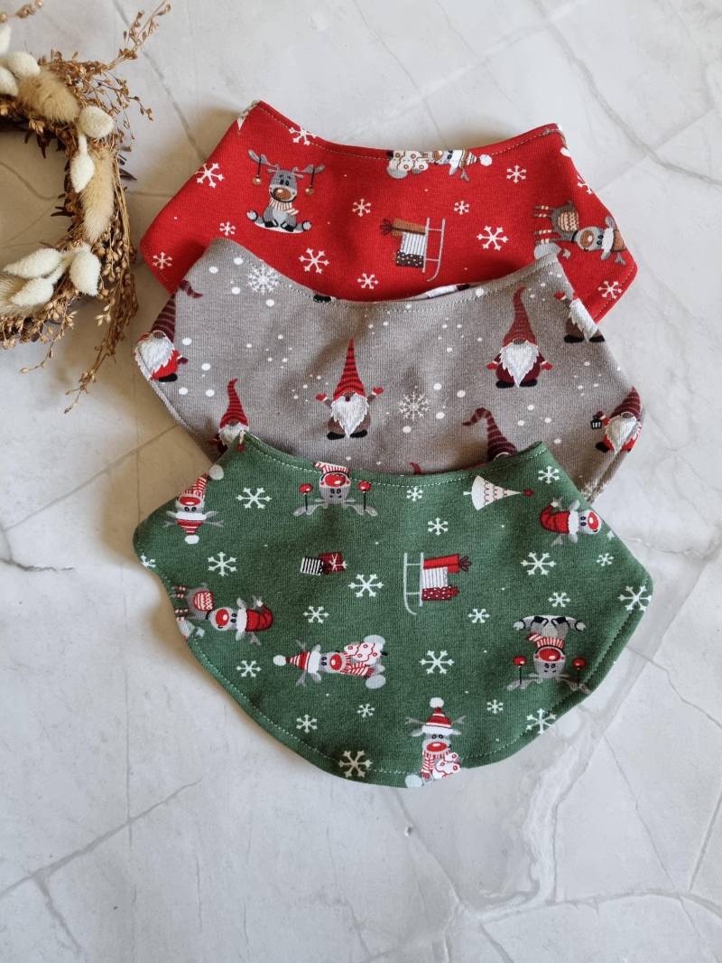 Christmas Cotton Baby Scarf Jersey Bandana Set | Burp Cloth Set Soft & Washable Newborn Last Minute Gift Babyshower von Kuschelschals