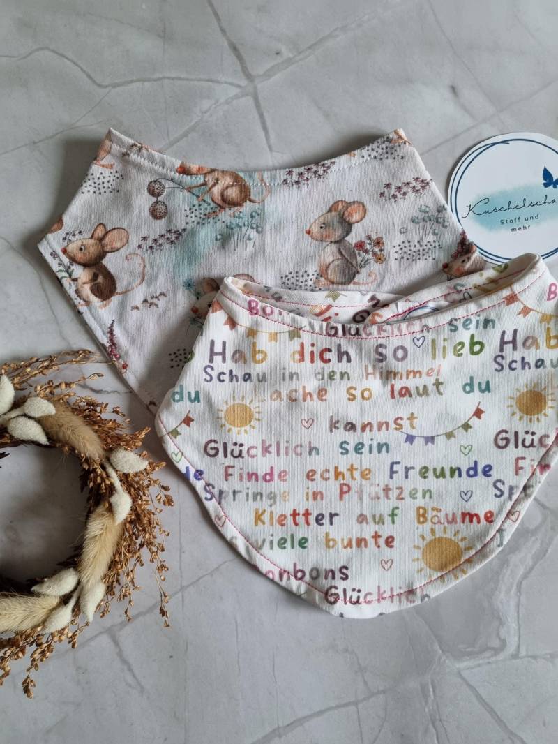 Organic Cotton Baby Scarf Jersey Bandana Set | Burp Cloth Set Soft & Washable Newborn Ideal Gift Babyshower von Kuschelschals