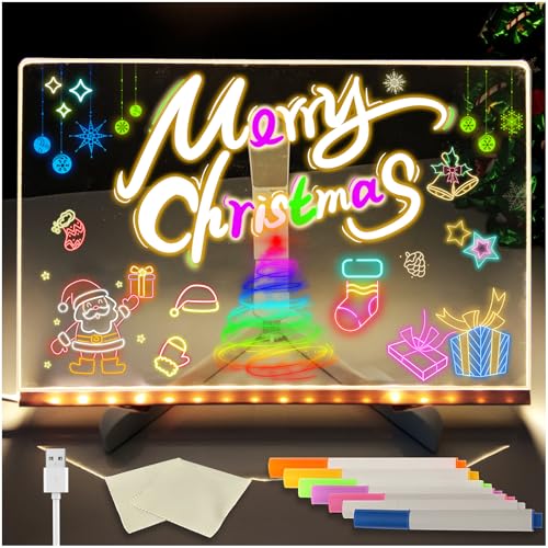 KutaKuta LED-Notizbrett mit 7 Farben, magisches beleuchtetes Zeichenbrett, trocken abwischbare Tafel mit Ständer, beleuchtetes Acryl-Zeichenbrett für KutaKuta LED-Notizbrett mit 7 Farben, magisches beleuchtetes Zeichenbrett, trocken abwischbare Tafel mit Ständer, beleuchtetes Acryl-Zeichenbrett für von KutaKuta