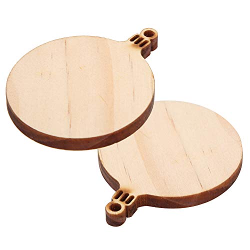 Kuuleyn 10 Stück Holz-Weihnachtsornamente, Holz-Hängeplatten, DIY handgemachtes Handwerk, Neujahrs-Weihnachtsbaumdekorationszubehör mit Seil (16) von Kuuleyn