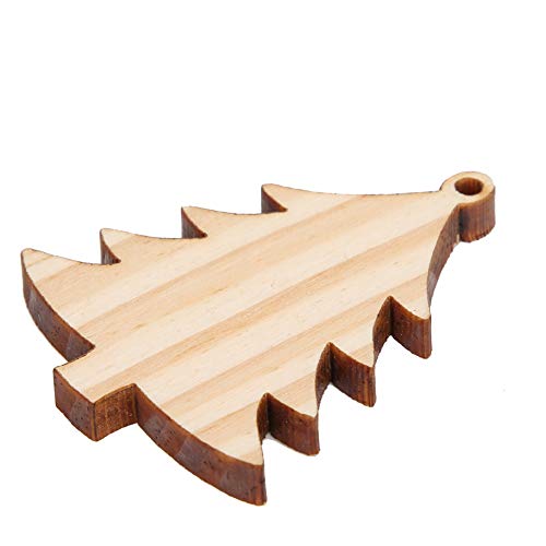 Kuuleyn 10 Stück Holz-Weihnachtsornamente, Holz-Hängeplatten, DIY handgemachtes Handwerk, Neujahrs-Weihnachtsbaumdekorationszubehör mit Seil (Size 17) von Kuuleyn