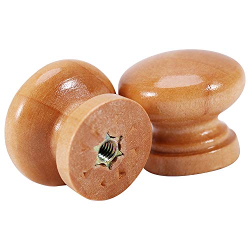 Kuuleyn 10 Stück Schrankgriffe, Holzkommode, Schubladengriffe, S/M/L, Naturholz, Möbelgriff, Küchenschrank, Schublade, Schranktür, Kleiderschrank(Medium 28MM) von Kuuleyn