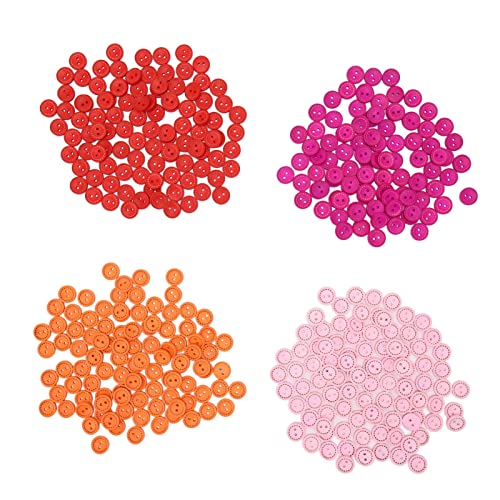 Kuuleyn Craft Buttons Cute Buttons 400Pcs Round Wooden Buttons 0.6 Inch 2 Holes Assorted Colors Light Smoothing Craft Buttons von Kuuleyn