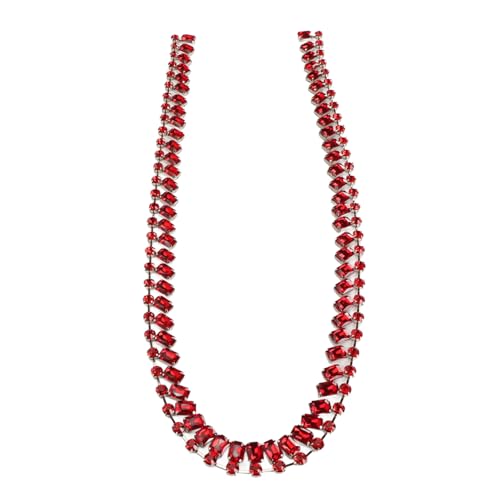 Kuuleyn Glänzende rote Strass-Klauenkette aus Kristallglasmaterial, schneidbare Besatzkette für Heimwerker, Basteln, Nähen, Schmuck, Brautdekoration für Hochzeiten, Partys, von Kuuleyn