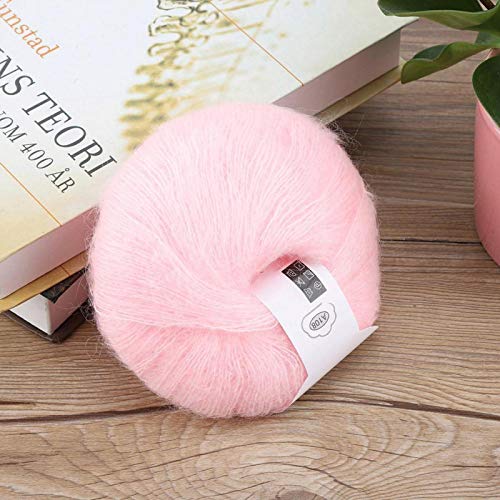 Kuuleyn Mohair Wool Ball 100% Brandneue, Handgestrickt Weiche Mohair Strickwolle Garn DIY Schal Schal Häkelgarn Zubehör(rosa) von Kuuleyn