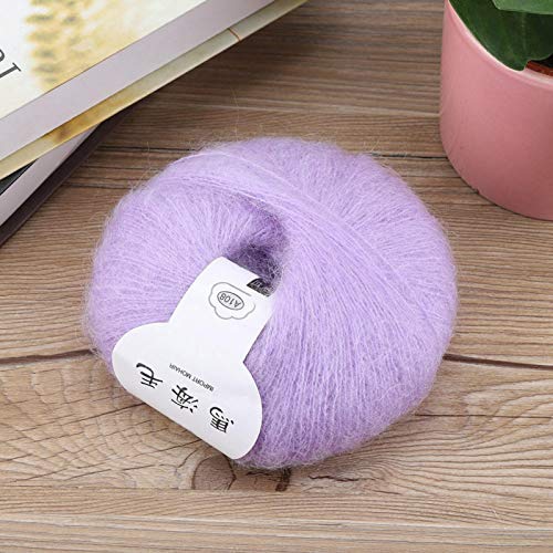 Kuuleyn Mohair Wool Ball 100% brandneue, weiche Mohair Strickwolle Garn DIY Schal Schal Häkelgarn Zubehör(Lila) von Kuuleyn