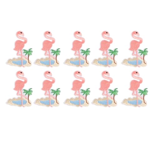 Kuuleyn Stoff-Aufnäher zum Aufbügeln oder Aufnähen, Flamingo-Muster, bestickte Kleidungsapplikationen, Jacken, bestickte Kleidungsapplikationen von Kuuleyn