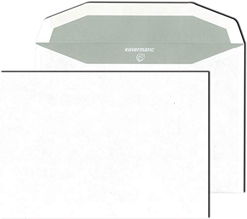 kuvermatic® Kuvertierhülle, ohne Fenster, gummiert, C5, 229 x 162 mm, 75 g/m², Offset, weiß (500 Stück), Sie erhalten 1 Karton á 500 Stück von Kuvermatic