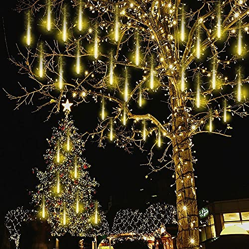 Weihnachtsbaum Lichterkette：20 Röhren Meteorschauer Lichterkette(Äquivalent zu 2 Sätzen von 10er-Röhren)- Wasserdichte Lichterkette für Weihnachten Halloween Baum, Weihnachtsdeko Aussen, Mehrfarbig von Kwaiffeo