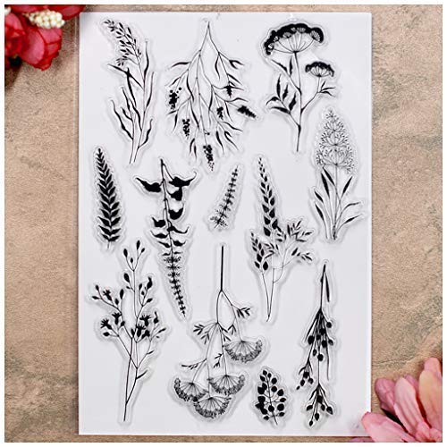 Kwan Crafts Blätter Blumen Transparente Stempel für Kartenherstellung Dekoration und DIY Scrapbooking von Kwan Crafts