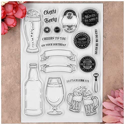 Kwan Crafts Cheers Let's Celebrate transparente Stempel für Kartenherstellung, Dekoration und DIY-Scrapbooking von Kwan Crafts