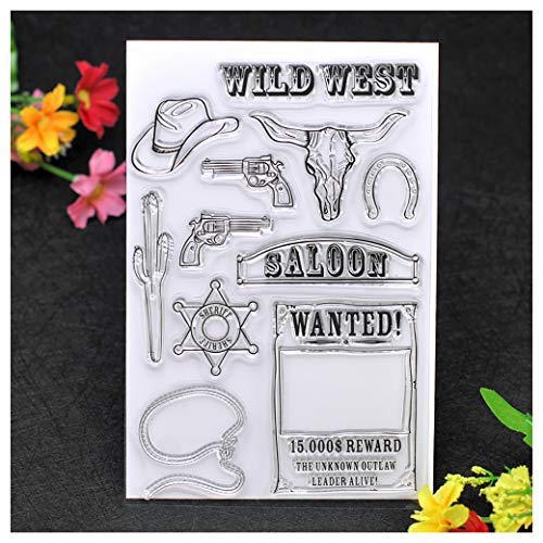 „Kwan Crafts Wild West Clear Stamps für Kartengestaltung, Dekoration und DIY Scrapbooking 8111959 von Kwan Crafts