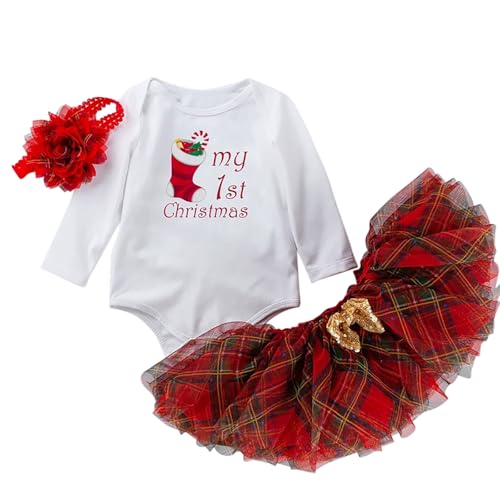 Weihnachtskleid Fuer Puppen KostüM Baby Toddler Dress Kleid MäDchen 116 Taufkleider MäDchen Weihnachten Kleidung MäDchen Baby Kleid Kariert Rot Mommy and Me Outfits von Kwatieh