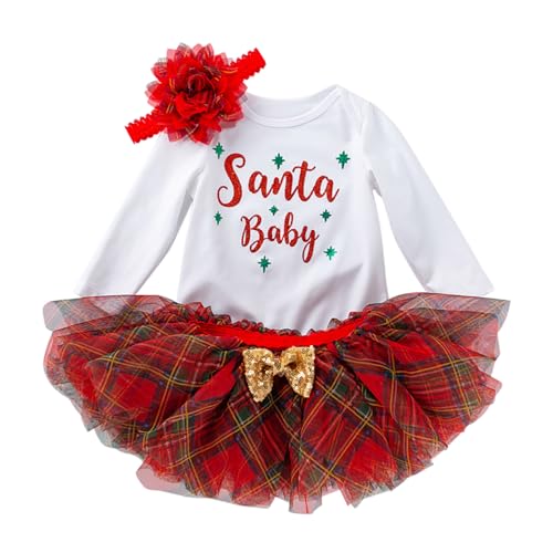 Weihnachtskleid Fuer Puppen KostüM Baby Toddler Dress Kleid MäDchen 116 Taufkleider MäDchen Weihnachten Kleidung MäDchen Baby Kleid Kariert Rot Mommy and Me Outfits von Kwatieh