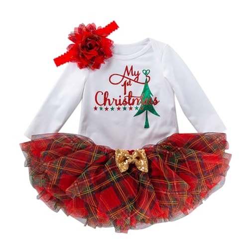 Weihnachtskleid Fuer Puppen KostüM Baby Toddler Dress Kleid MäDchen 116 Taufkleider MäDchen Weihnachten Kleidung MäDchen Baby Kleid Kariert Rot Mommy and Me Outfits von Kwatieh