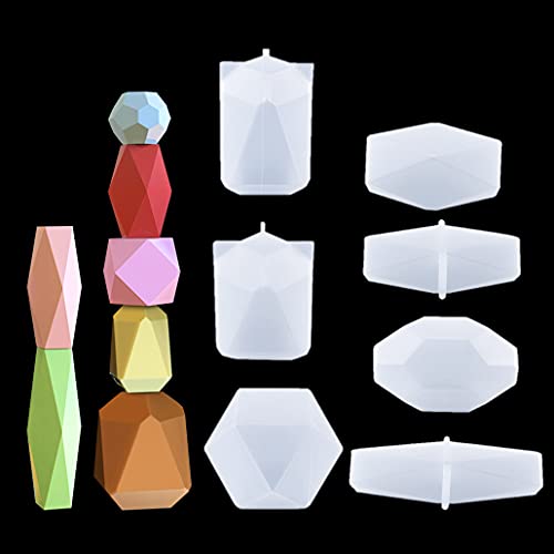 KyeeaDIY 7St Resin Silikonform Baustein, Edelstein Epoxidharz Formen Set Balance-Blöcke Silikonformen für Schmuck Anhänger Silikon Steine Stapeln Gießform Harz Casting DIY Dekoration (7pcs) von KyeeaDIY