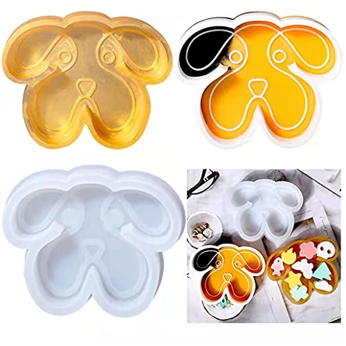 KyeeaDIY Hundeform Silikonform für Resin Obsttablett Epoxidharz Gießformen DIY Kreative Teller Aufbewahrungbox Kasten Schmuckgießform Silikonformen Gießform Silikon Casting Formen von KyeeaDIY