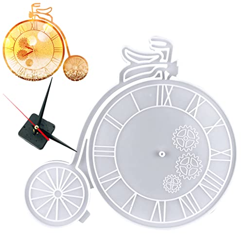 KyeeaDIY Uhr Silikonform Gießform Römische Ziffern Uhrform Epoxidharz Form mit Zubehör Uhrenkern Set Anhänger Clock Shaped Harzform Gießen für DIY Wanduhr Kunst Heimdekoration (Uhrenform) von KyeeaDIY