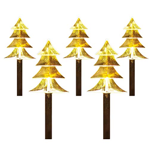 Kylewo LED Garten Leuchtstäbe Stern Gartenstecker Balkon Weihnachts Deko Außen,LED Weihnachtsgarten Dekoration Lichter Rasen Lichter Weihnachtslichter Schnur(Weihnachtsbaum) von Kylewo