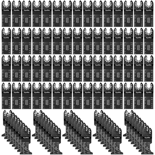 Kyoffiie Oszillierende Werkzeugklingen, Schnellspann-Multitool-Klingen für Holz und Kunststoff, kompatibel mit Milwaukee, Ryobi, Makita, Bosch und Craftsman, 100 Stück von Kyoffiie