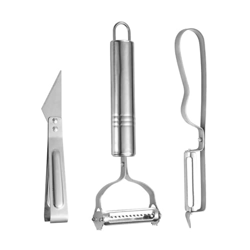 Kytpyi Sparschäler, Kartoffelschäler, Professionelle Schäler Set(inkl. 2 Sparschäler 1 Messer) für Haus Restaurant, Robuste Rutschfeste Rostfreie Edelstahl Gemüseschäler für Gemüse Obst zum Schälen von Kytpyi