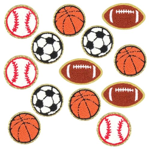 Kytxqikd 12er-Set Ball-Sticker-Patches zum Aufbügeln Wie Dargestellt für Hüte. Ballmuster-Patches DIY-Zubehör-Applikation. von Kytxqikd