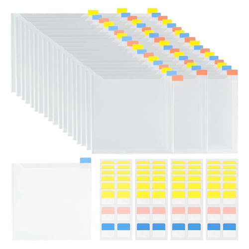 Kytxqikd 60-Teiliges 6.8 X 6.6-Papieraufbewahrungsset, Transparente Kunststoffhüllen mit 120 Selbstklebenden Registerreitern zum Ordnen Von Scrapbook-Papier, Karton von Kytxqikd