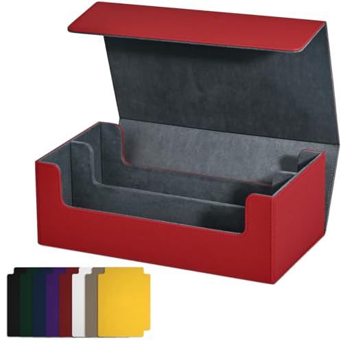 Kytxqikd Kartenaufbewahrungsbox für Sammelkarten, Magnetverschluss, Kartenhalter für Magnetische Spielkarten, Rot von Kytxqikd