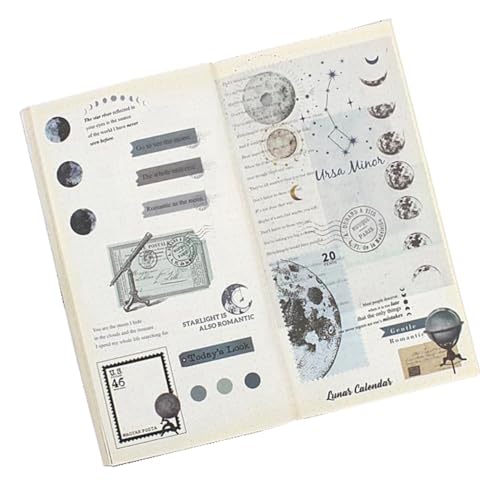Kznifmk 40 Blatt Washi-Stickerbuch zum Thema Natur für Erwachsene, Botanische Pflanzenaufkleber, Junk-Journaling-Scrapbook-Zubehör, Einfach zu Bedienen von Kznifmk