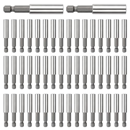 Kznifmk 50PCS Starker Magnetischer Bohrer-Bit-Verlängerungshalter, 1/4-Sechskantschaft, Stahl-Schraubendreher-Verlängerung für Schlagschrauber, 2,36 Langlebig, Einfach zu Bedienen von Kznifmk