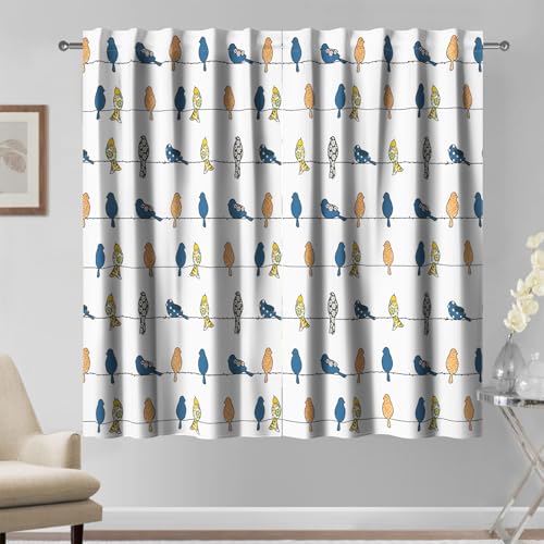Kzzfqxb 107x160cm Kinder Cartoon Vorhänge 2 Paneele, Rowley Vögel auf den Stromleitungen, süßes Dekor für Baby Jungen und Mädchenschlafzimmer, Kinderzimmer, Wohnzimmer Kzzfqxb 107x160cm Kinder Cartoon Vorhänge 2 Paneele, Rowley Vögel auf den Stromleitungen, süßes Dekor für Baby Jungen und Mädchenschlafzimmer, Kinderzimmer, Wohnzimmer von Kzzfqxb