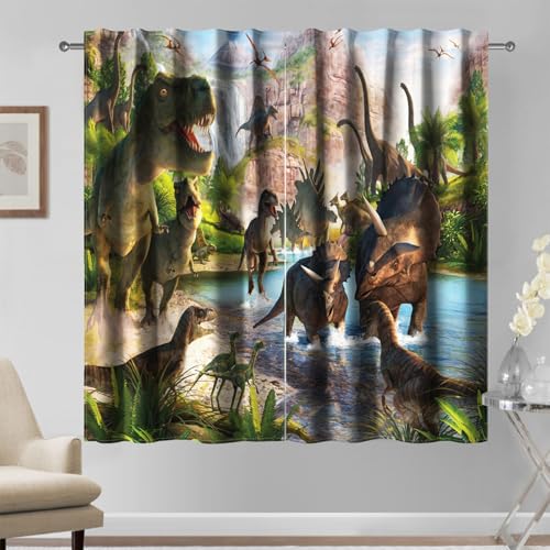 Kzzfqxb 117x138cm braune Cartoon Vorhänge 2 Paneele, Jurazeit Heimat der Dinosaurier Grüner Wald Blauer Fluss Malerei, Fantasy Spaß Dekor für Kinderzimmer, Wohnzimmer Kzzfqxb 117x138cm braune Cartoon Vorhänge 2 Paneele, Jurazeit Heimat der Dinosaurier Grüner Wald Blauer Fluss Malerei, Fantasy Spaß Dekor für Kinderzimmer, Wohnzimmer von Kzzfqxb