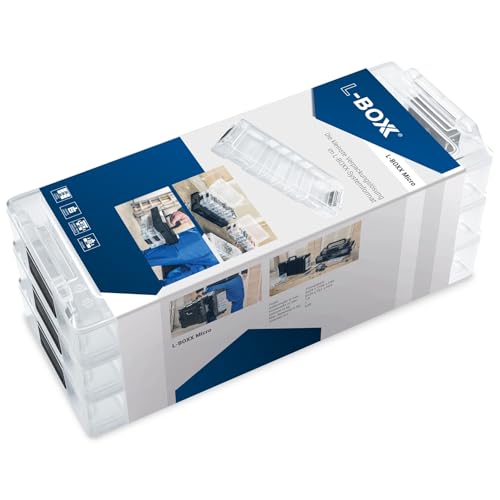 L-BOXX Micro – Transparente, stapelbare Kleinteilebox - Sortierbox mit flexiblen Trennwänden 259 x 106 x 42 mm – Kompatibel mit L-BOXX mini, L-BOXX System, XL-BOXX und ProClick – 1 kg Kapazität von L-BOXX