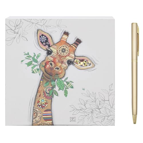 L & P Home & Gifts Gina Notizblock Giraffe, entworfen von Bug Art, künstlerischer quadratischer Notizblock für Büro, Zuhause oder Schulen, Murphy Mutt Notizblock mit schönen Designs von L & P Home & Gifts