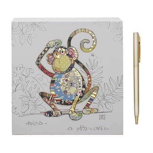 L & P Home & Gifts Lesser & Pavey Funky Art Notizblock, künstlerischer quadratischer Notizblock für Büro, Zuhause oder Schule, Notizblock mit schönen Designs – Monty Monkey von L & P Home & Gifts