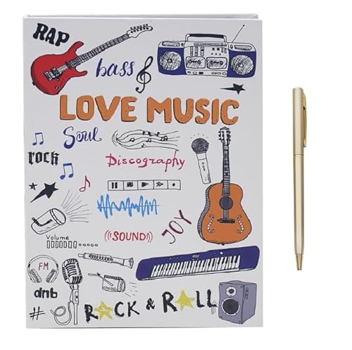 L & P Home & Gifts Lesser & Pavey Love Musik-Notizbuch-Set zum Schreiben, hochwertiges Papier, Notizbuch für Schule und Studium, stilvolle Tagebuch-Notizbücher zum Schreiben und Planen, Liebesmusik von L & P Home & Gifts