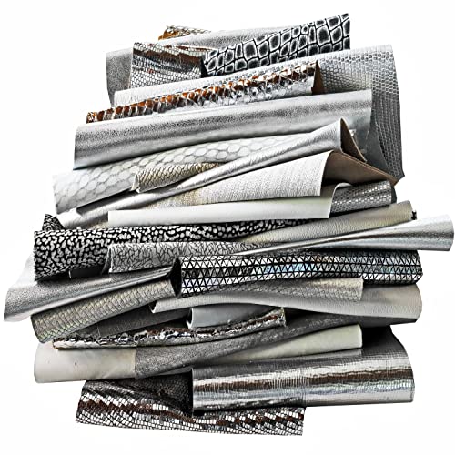 LA GARZARARA Random Grau und Silber Leather Cutouts Plain Printed Foils Pattern and Softness Dimensioni minime 10 x 15 cm - 0.500 kg - B-056 von LA GARZARARA