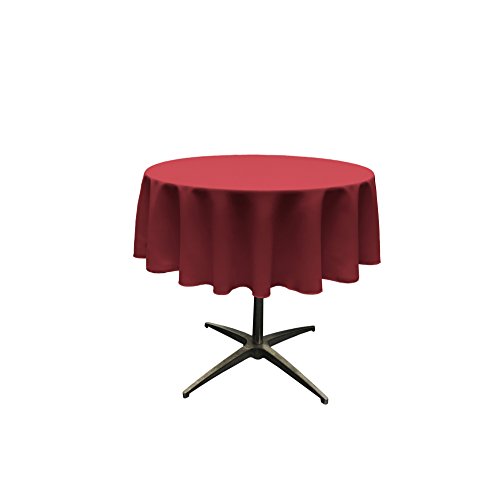 LA Linen Popeline-Tischdecke, rund, Polyester, Cranberry, 139 cm von LA Linen