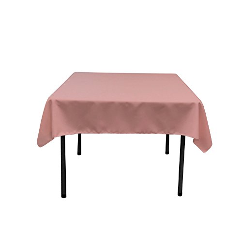 LA Linen Quadratische Tischdecke aus Polyester/Popeline, Polyester, Dusty Rose, 132 x 132 x 0.04 cm von LA Linen