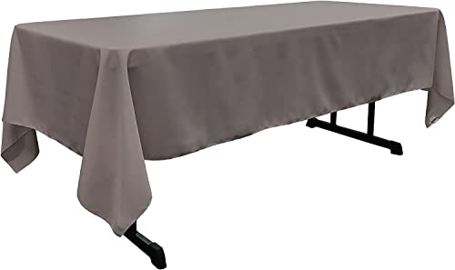 LA Linen Tischdecke, Polyester, Popeline, rechteckig, 152,4 x 365,8 cm, Dunkelgrau von LA Linen